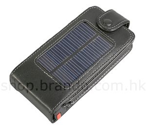 Solar Powered Leather Case for iPhone 2G and 3G