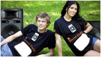 Orange Demonstrates Sound Charge T-Shirts That Power Your Phone